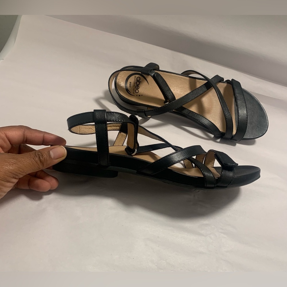 Women’s ABEO SAMANTHA, Strappy Comfort Sandal. Leather, Black. Size 9. - Picture 3 of 9